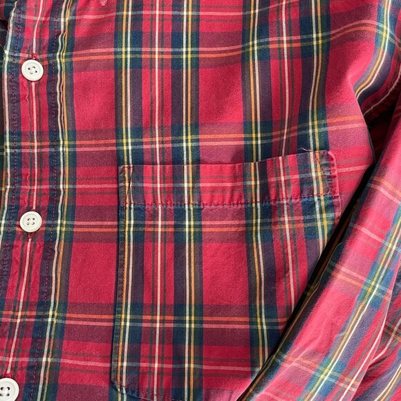 Abercrombie & Fitch Red Tartan Plaid Button Down Shirt XL Muscle Fit Preppy - Picture 5 of 5